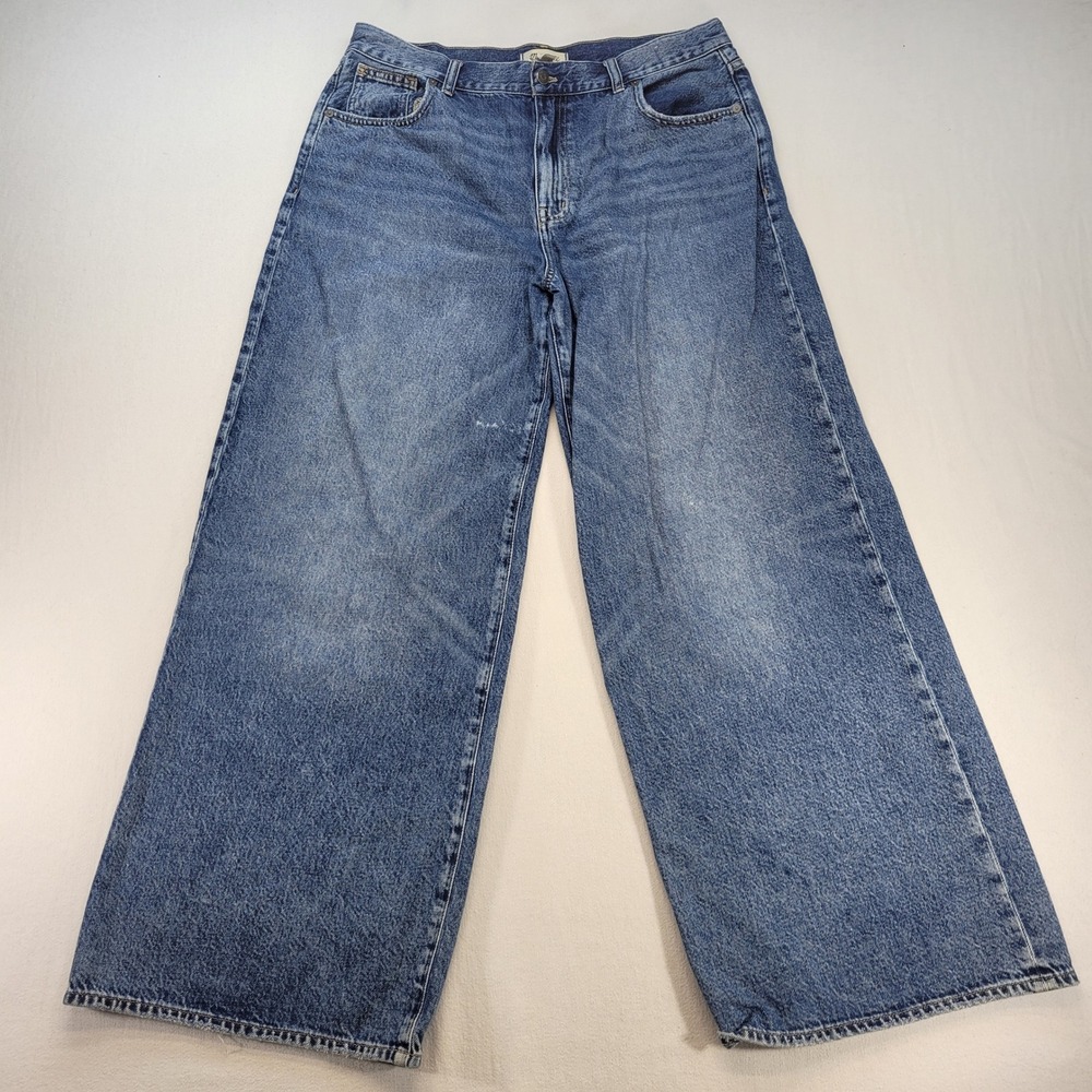 Madewell Superwide-Leg Jeans Women 32 Blue Denim High Rise Wide Leg
